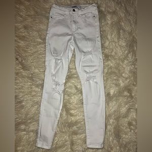 Celebrity Pink Distressed High Rise White Skinny Jeans sz 3/26